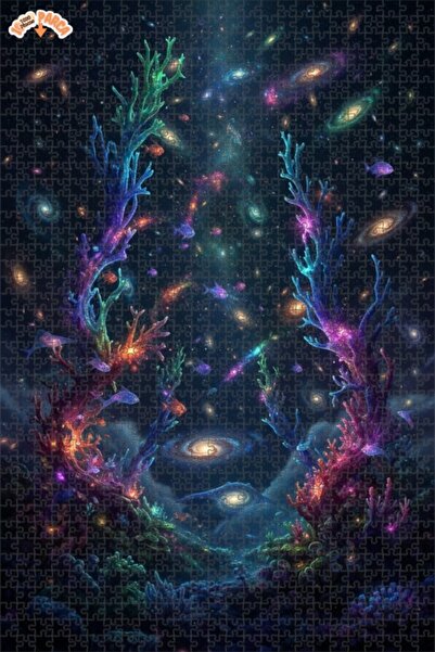 Teona Ahşap Galaxy Mercans Double Layer Framed Wooden Puzzle 1000 Pieces 70X50