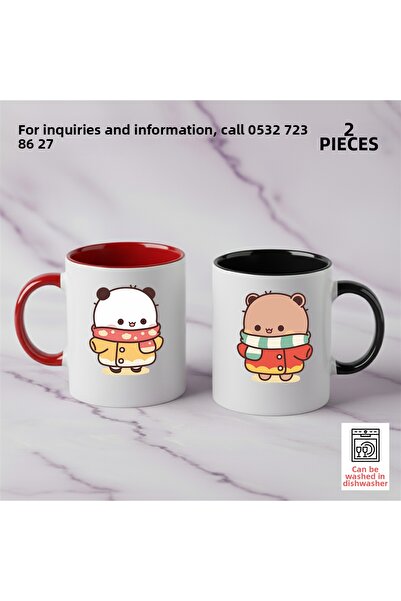 Ceymas Hediyelik Valentine's Day Special Series Dudububu Couple Cup Set of 2 ...