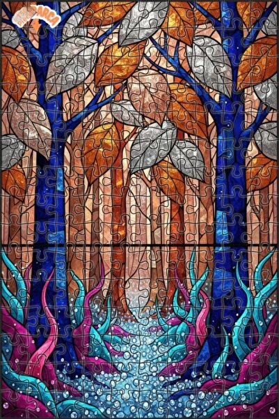 Teona Ahşap لغز خشبي مؤطر بطبقتين من الغابة الغامضة والشلال اللامع 150 قطعة 2...