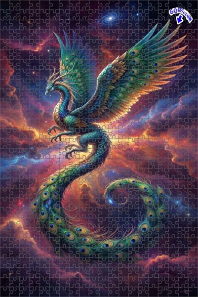 Teona Ahşap لغز خشبي رائع على شكل تنين الفهد الكوني ذو طابقين بإطار 600 قطعة ...