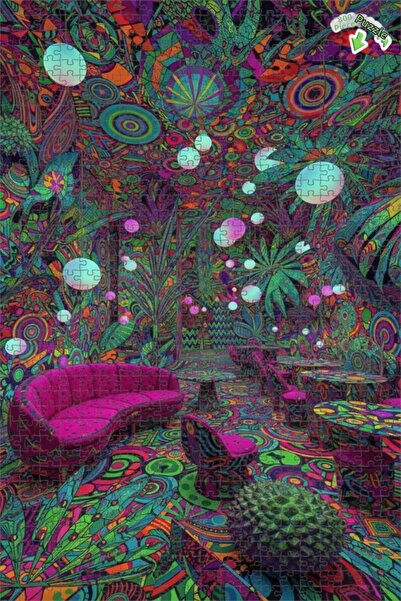 Teona Ahşap لغز خشبي مؤطر بطبقتين بمظهر لوحة زيتية بنمط الغابة السحرية 800 قط...