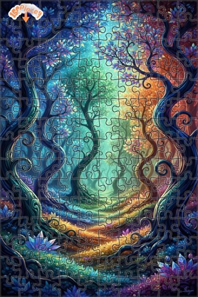 Teona Ahşap لغز خشبي مؤطر بطبقتين من ماسالي فورست دريم 150 قطعة 20x30