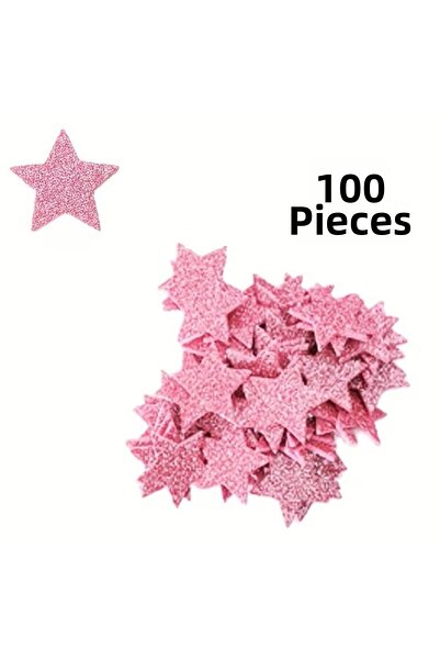zafrakreklam Glitter Star Eva Felt Self-Adhesive 100 Pcs - 3cm