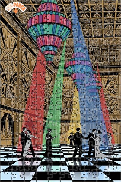 Teona Ahşap Art Deco Ballroom Dancing Double Decker Framed Wooden Puzzle 150 ...