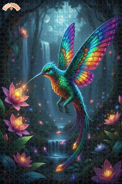 Teona Ahşap لغز خشبي مؤطر بطبقتين بتصميم فني سحري لطائر الفراشة والشلال 1000 ...