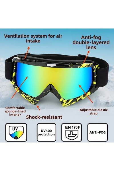 TomyHelf Snowboard Ski Goggles Antifog Ventilated Uv Protection Sun Snow Eyew...