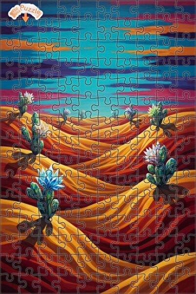 Teona Ahşap لغز خشبي بمظهر لوحة زيتية لمناظر الطبيعة البرية الصحراوية، لغز خش...