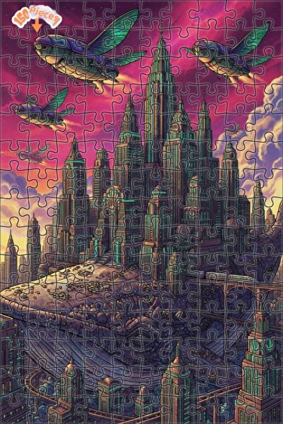 Teona Ahşap لغز خشبي بإطار مزدوج الطبقات لسفن طائرة في مدينة الحوت العملاقة 1...