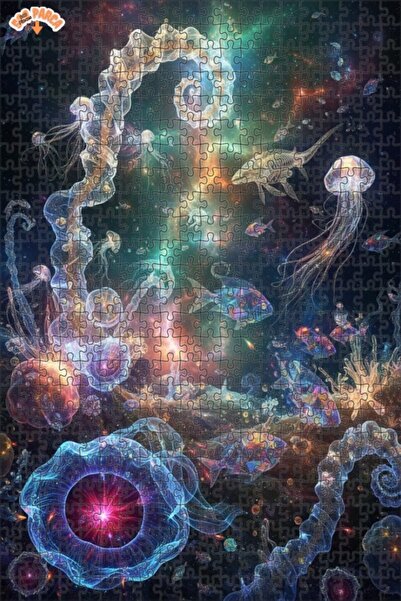 Teona Ahşap لغز خشبي بإطار مزدوج الطبقات بمظهر لوحة زيتية لحيوانات البحر الفل...