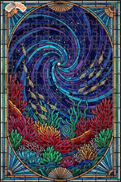 Teona Ahşap لغز خشبي مؤطر بطبقتين من موجة المحيط السحرية 150 قطعة 20x30