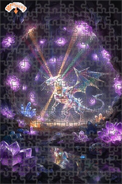 Teona Ahşap لغز خشبي فني رقمي لكهف التنين الكريستالي 150 قطعة 20×30