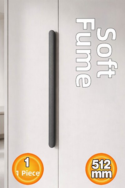 Badem10 Vento Striped Soft Smoked Drawer Handle 512 mm Modern Minimal Wardrob...
