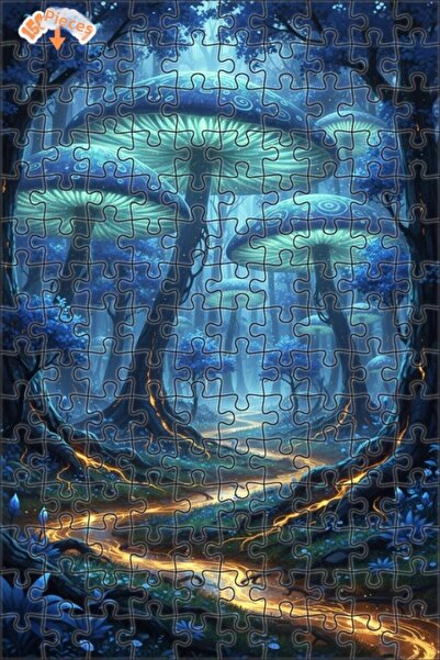 Teona Ahşap لغز خشبي مؤطر بطبقتين من غابة الفطر الغامضة 150 قطعة 20×30