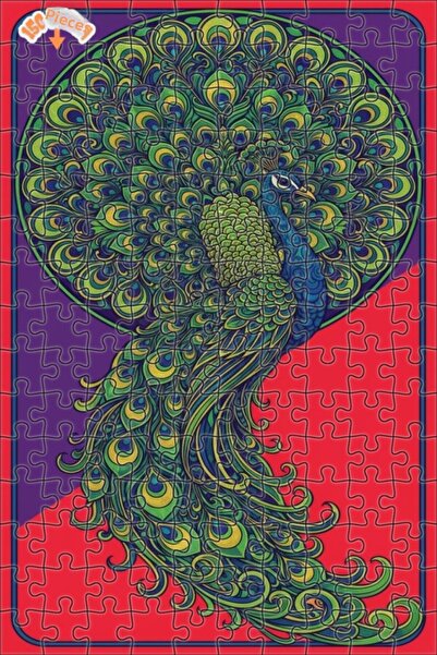 Teona Ahşap Peacock Art in the Image Double Layer Framed Wooden Puzzle 150 Pi...