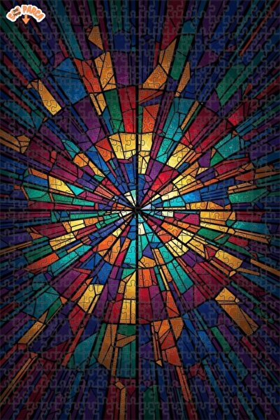 Teona Ahşap لوحة فنية من الزجاج الملون فن حديث بطبقتين مع إطار خشبي 500 قطعة ...