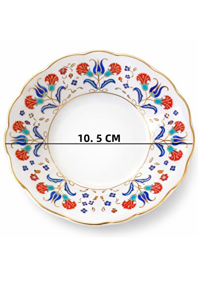 Jenisa 12-Piece Gilded Floral Motif Porcelain Tea Plate – Patterned Tea Plate