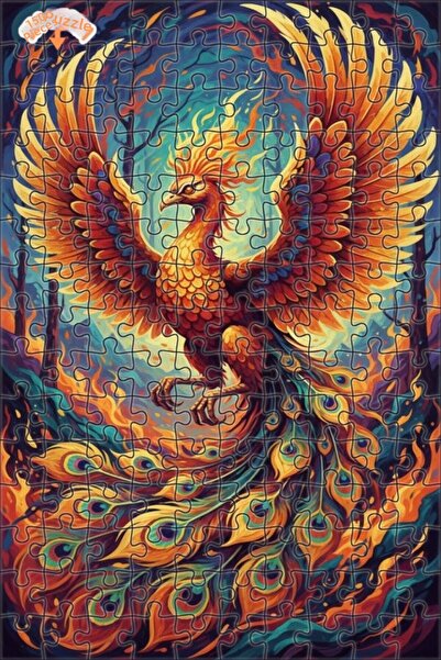 Teona Ahşap لغز خشبي مؤطر بطبقتين بمظهر لوحة زيتية، مستوحى من أسطورة طائر الف...