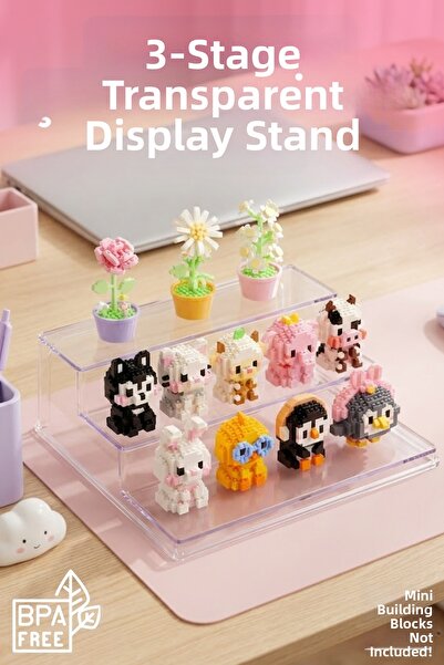 Nandy Kids 3-Tier Clear Display Stand – Desktop Organizer