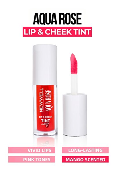 New Well Aqua Rose Lip & Cheek Tint Mango Flavored 6 ML