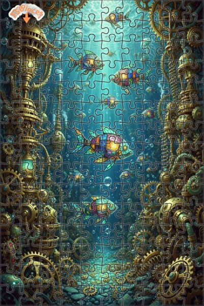 Teona Ahşap لغز خشبي بإطار مزدوج الطبقات من ستيمبانك بيلز 150 قطعة 20x30