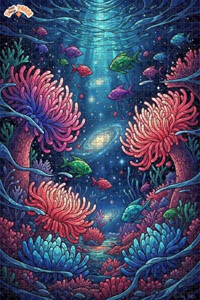 Teona Ahşap لغز خشبي بإطار مزدوج الطبقات بألوان تحت البحرية 1000 قطعة 70x50