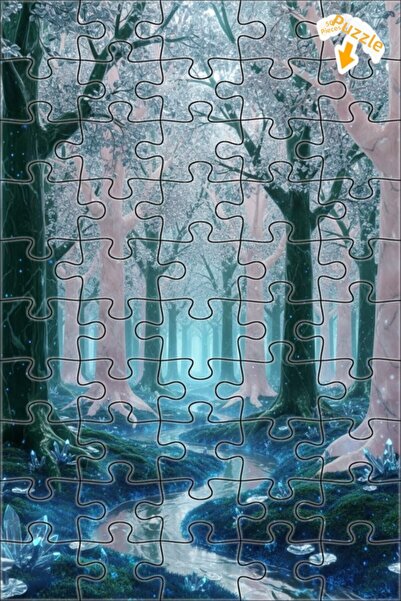 Teona Ahşap لغز خشبي مؤطر بطبقتين من كريستال أوكسفورد السحري 50 قطعة 15x25