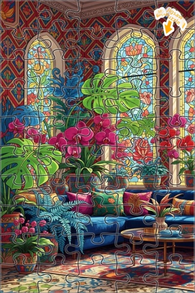 Teona Ahşap لغز خشبي مؤطر بطبقتين بمظهر حديقة الأوركيد السحرية مع تأثيرات الأ...