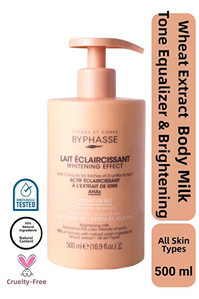 BYPHASSE حليب الجسم المعادل والتفتيح بخلاصة القمح 500 مل