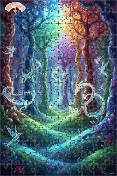 Teona Ahşap لغز خشبي مؤطر بطبقتين من ماركة Magical Forest، بتصميم الطيور المت...