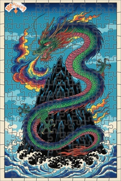 Teona Ahşap لغز خشبي بإطار مزدوج الطبقات من نوع غضب التنين 150 قطعة 20×30