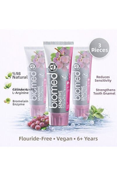 Biomed Sensitive Sensitive Teeth Toothpaste 3-Pack – Strengthens Tooth Enamel...