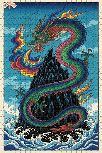 Teona Ahşap لغز خشبي بإطار مزدوج الطبقات من نوع غضب التنين، 500 قطعة، 50×30