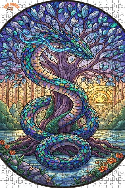 Teona Ahşap لغز خشبي بمظهر لوحة زيتية لشجرة التنين الغامضة 500 قطعة 50×30