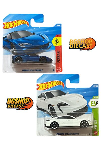 HOT WHEELS 2026 كيس - فيراري إس إف 90 سترادالي - بورش تايكان توربو إس