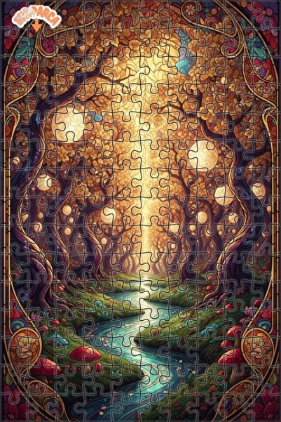 Teona Ahşap لغز خشبي بإطار مزدوج الطبقات بمظهر لوحة زيتية ساحرة للغابة 150 قط...