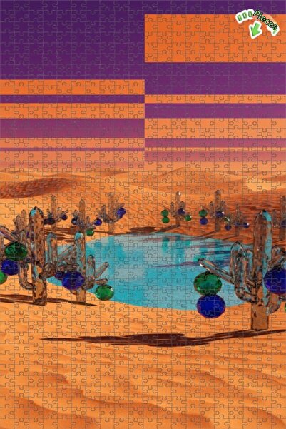 Teona Ahşap لغز خشبي بإطار مزدوج الطبقات من كريستال كاكتوس ديزرت فايس 800 قطع...