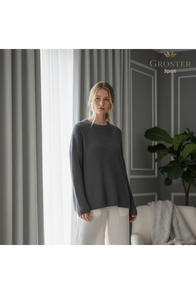 GROSTER SPOR Light Gray Blackout, Light and Sun-Blocking Blackout Curtain, Drapery Curtain, Unpleated A-QUALITY++ [ENXBOY]