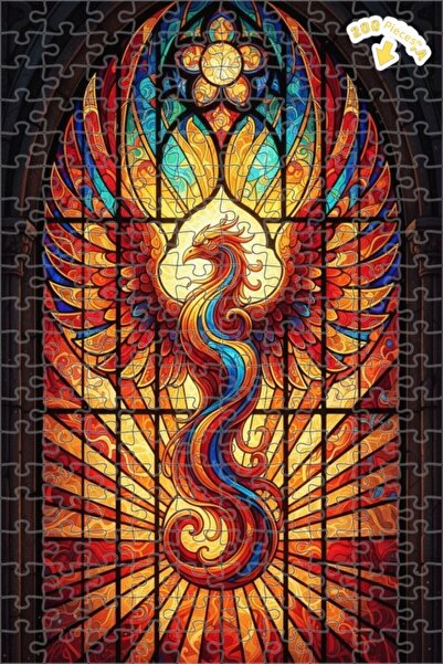 Teona Ahşap لغز خشبي مؤطر بطبقتين بتصميم فن الزجاج الملون في عصر النهضة على ش...