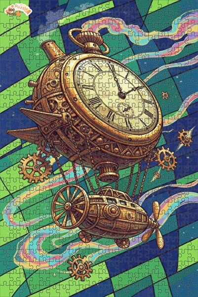 Teona Ahşap لغز خشبي بإطار مزدوج الطبقات بمظهر لوحة زيتية لسفينة هوائية مع سا...