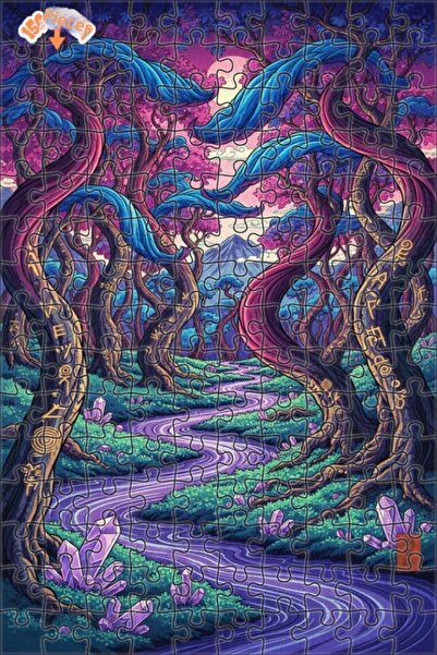 Teona Ahşap لغز خشبي مؤطر بطبقتين من غابة الغابة الغامضة 150 قطعة 20x30