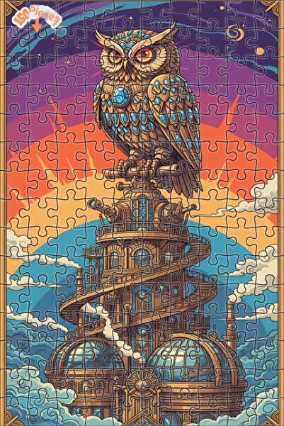 Teona Ahşap البومة والبرج الميكانيكي كما هو موضح في الصورة 150 قطعة 20×30