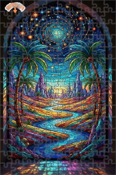 Teona Ahşap لغز خشبي مؤطر بطبقتين بمظهر الألوان المائية من عالم الخيال الغرب ...