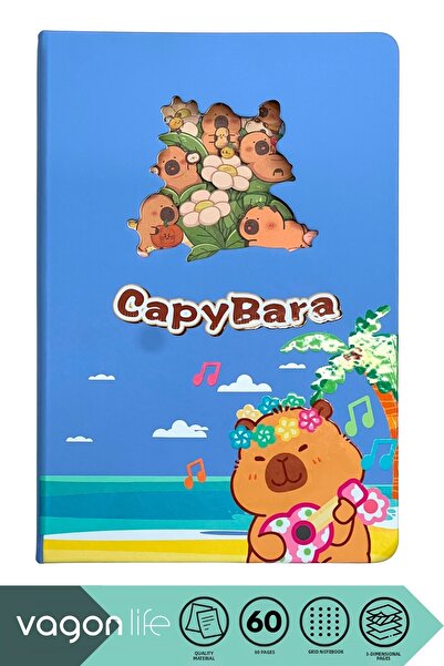 Vagonlife Νέα συλλογή Capybara 3D Layer Illustration Art Design Dotted Notebo...