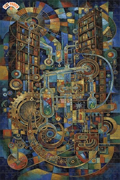 Teona Ahşap لغز خشبي بإطار مزدوج الطبقات من مختبر غامض بأسلوب ستيمبانك، 500 ق...