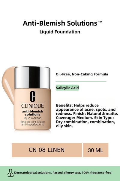 Clinique Soluții anti-pete Yağlı, Sivilce Eğilimli Ciltler İçin Likit Fondöte...