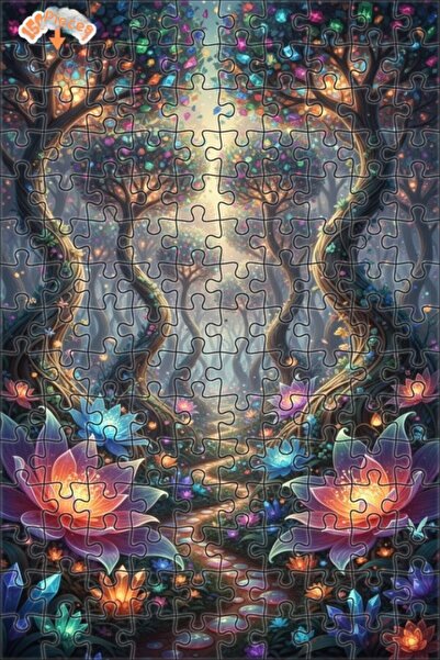 Teona Ahşap غابة الخيال أشجار كريستالية بمظهر الألوان المائية 150 قطعة 20x30