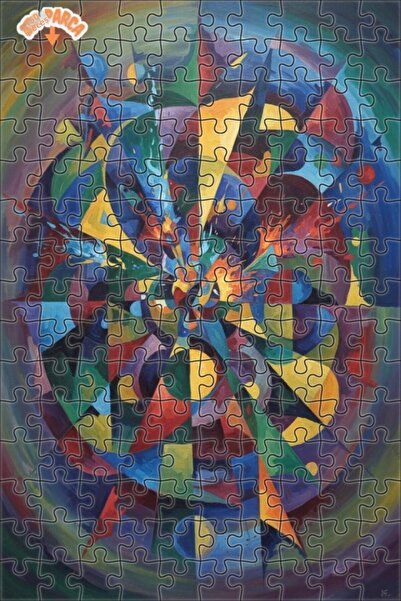 Teona Ahşap لغز خشبي بإطار مزدوج الطبقات بمظهر فني تجريدي ديناميكي للانفجار، ...