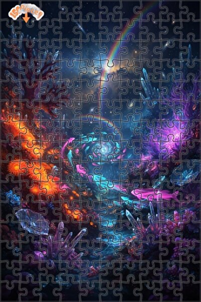 Teona Ahşap لغز الأسماك الملونة الرائعة والكون الكريستالي 150 قطعة 20×30