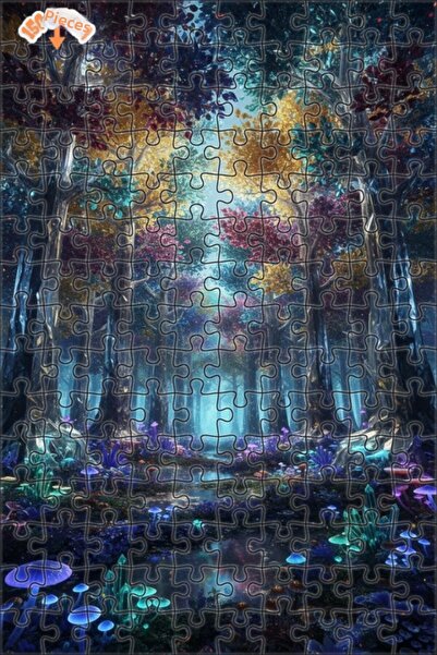 Teona Ahşap لوحة زيتية لفطر الكريستال السحري في الغابة، لغز خشبي بإطار مزدوج ...