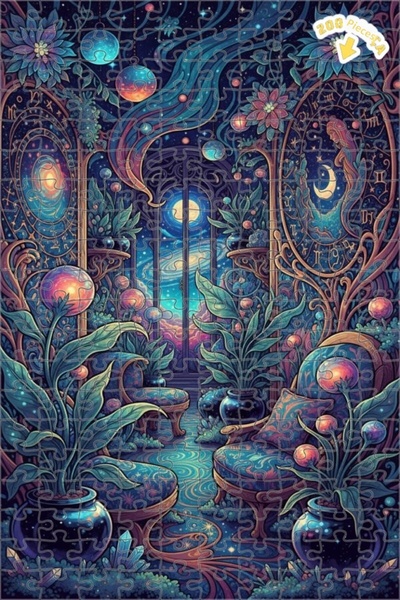 Teona Ahşap لغز خشبي مؤطر بطبقتين بمظهر لوحة زيتية للحديقة الكونية الغامضة 20...